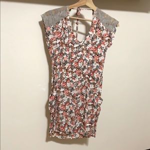 Floral mini casual cover up dress